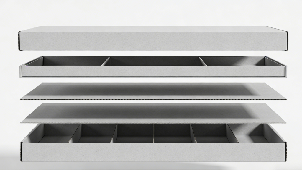 Anatomy of Shoulder Neck Rigid Box Exploded view diagram of shoulder neck rigid box structure layers