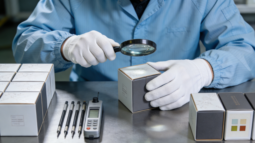 Rigid box quality control inspection process