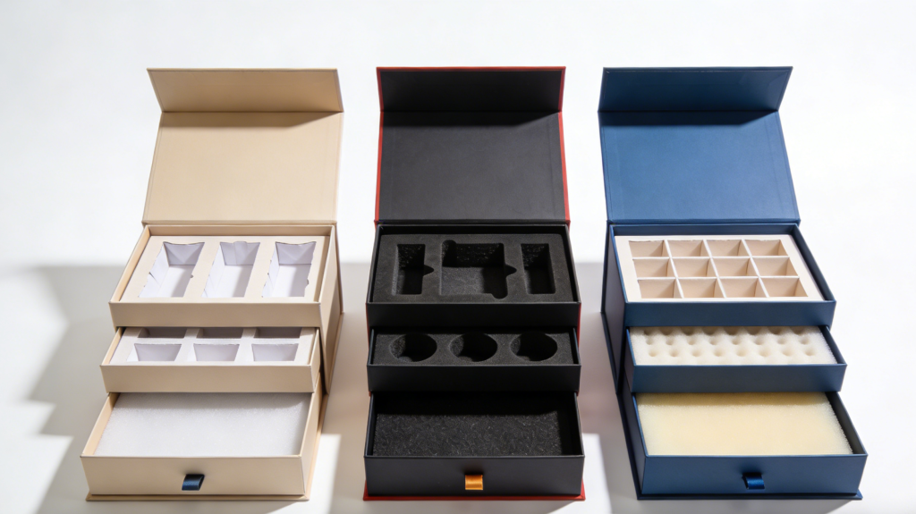 Different rigid box structures and custom inserts