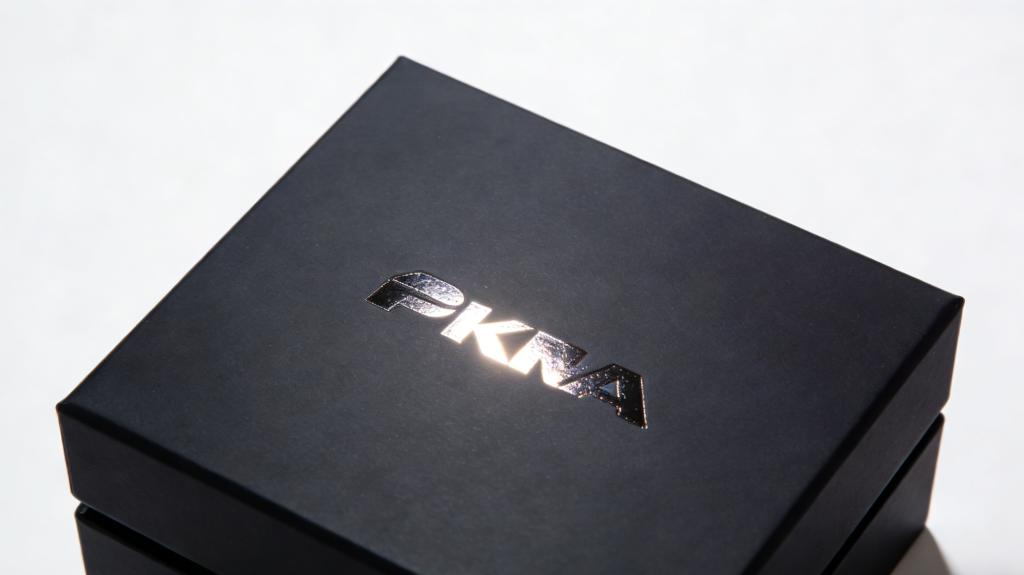 Soft Touch and Spot UV Finish Combination Premium rigid box featuring soft-touch coating and spot UV logo finish