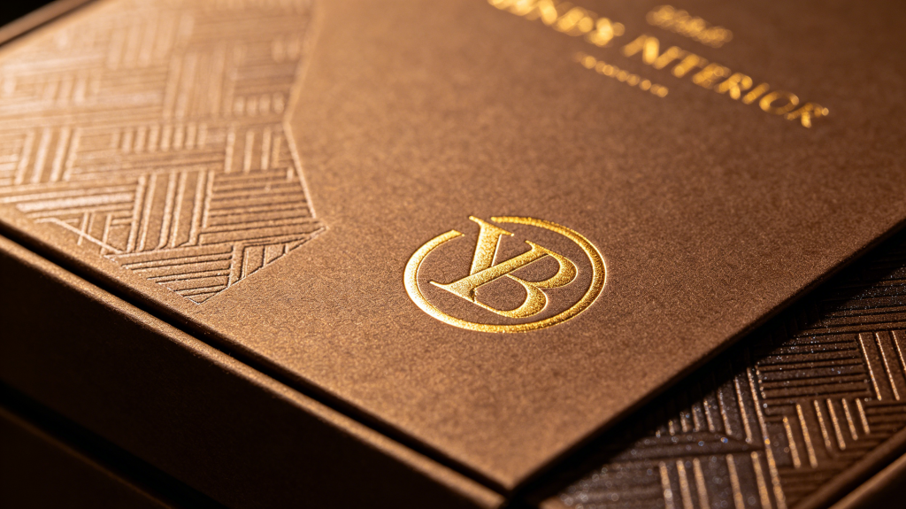 custom rigid box with embossing and foil stamping details