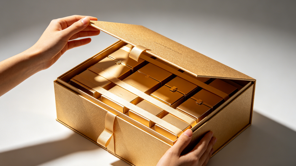 Premium unboxing experience with rigid box packaging