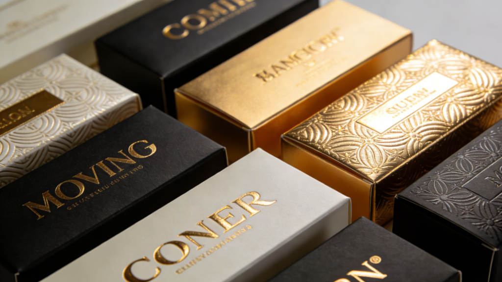 Luxury Rigid Box Branding Design luxury branded rigid box with foil stamping and embossing