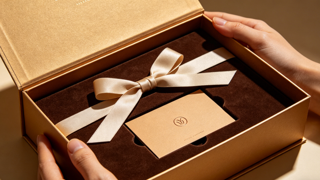 premium rigid box unboxing experience with branded elements