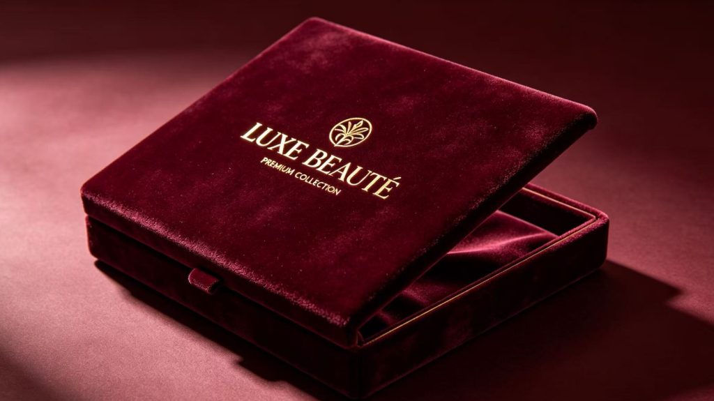 Elegant Luxury Rigid Box Packaging Luxury rigid box with metallic foil and velvet finish