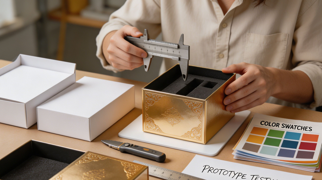 Custom rigid box prototype samples for packaging development