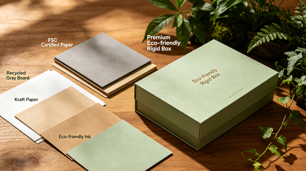Sustainable Luxury Rigid Box Packaging Eco-friendly rigid box packaging materials for sustainable brands