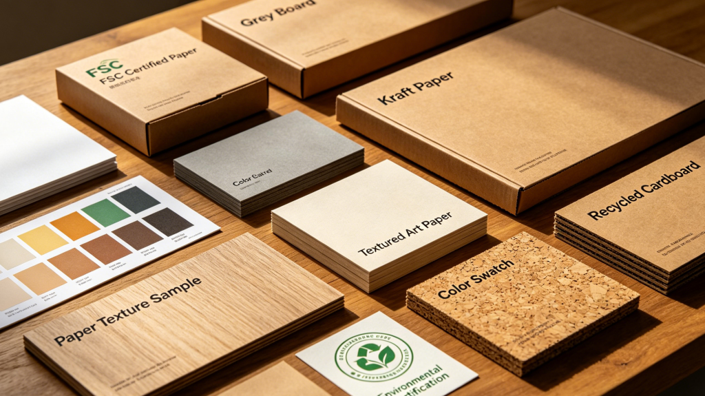Sustainable Materials for Luxury Rigid Boxes Recyclable paper materials used for luxury rigid box packaging production