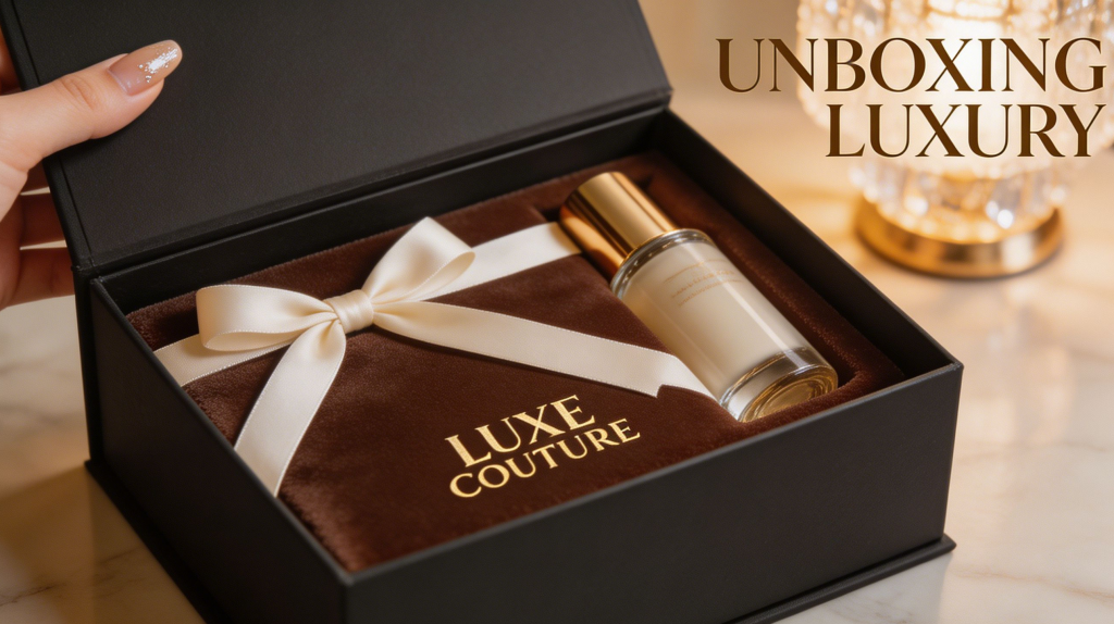 Luxury rigid box unboxing experience with premium finishing