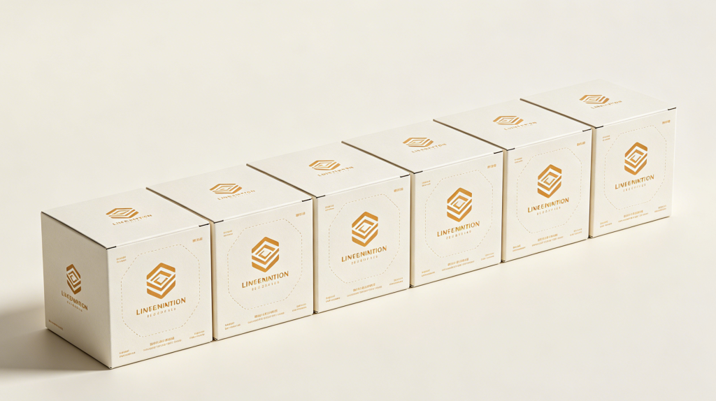 Custom printed rigid boxes showcasing logo and brand colors