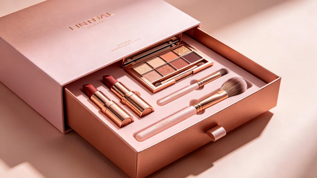 Drawer rigid box packaging for cosmetic gift sets