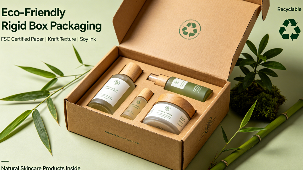 Eco friendly rigid box packaging for beauty products