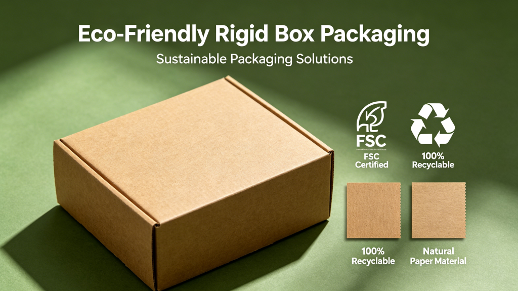 Sustainable Luxury Rigid Packaging Solutions Eco-friendly rigid box packaging made from recyclable materials