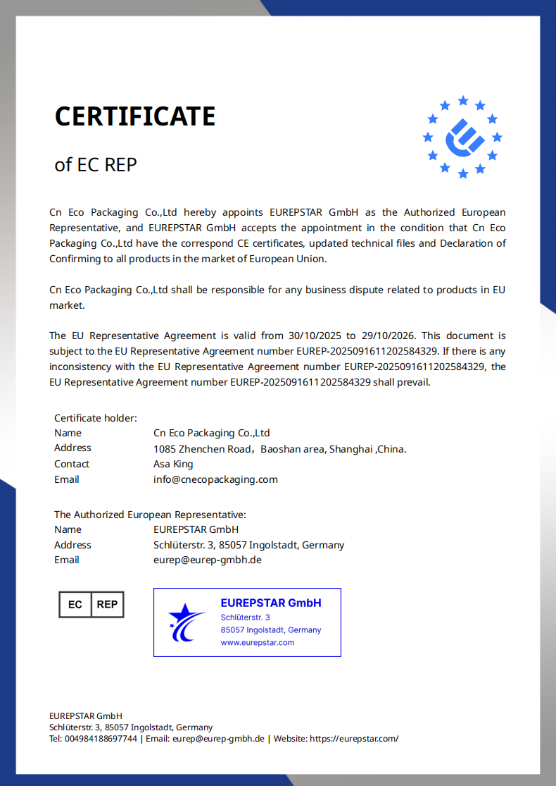 EC REP Certificate